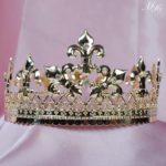 King Tiaras Diadem Gold Round Crowns Imperidal Medieval Austrian Rhinestones Crystal Pageant Party Art Deco For Men
