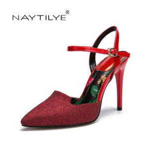 Women's Pumps Casual ECO Leather PointedToe Spring/Autumn woman shoes Red Gold 36-41 Free shipping NAYTILYE