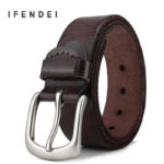 IFENDEI Men 's Belts Soft Genuine Leather Casual Belt Wild Retro First Layer Of Leather Waist Copper Pin Buckle Belt Cowboy Jean
