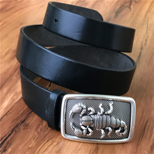 TOP Quality 3D Scorpion Belt Buckle Super Thick Genuine Leather Luxury Cowboy Belt Wide Ceinture Homme Cinturones Hombre MBT0478