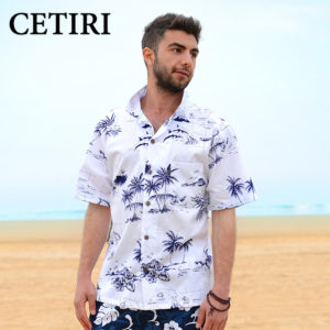 Summer Style Men Shirt Cotton Hawaiian Beach Large Size Short-Sleeved Clothing Fancy Dress Shirts For Men Hawaiian Print Shirts