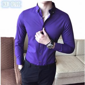 new tide men's professional dress body long sleeve shirt hairdresser barber shop hair stylist waiter overalls men's busines