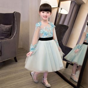 Girls party wear dress kids New embroidery children girls elegant ceremonies wedding birthday dresses teenagers prom gown