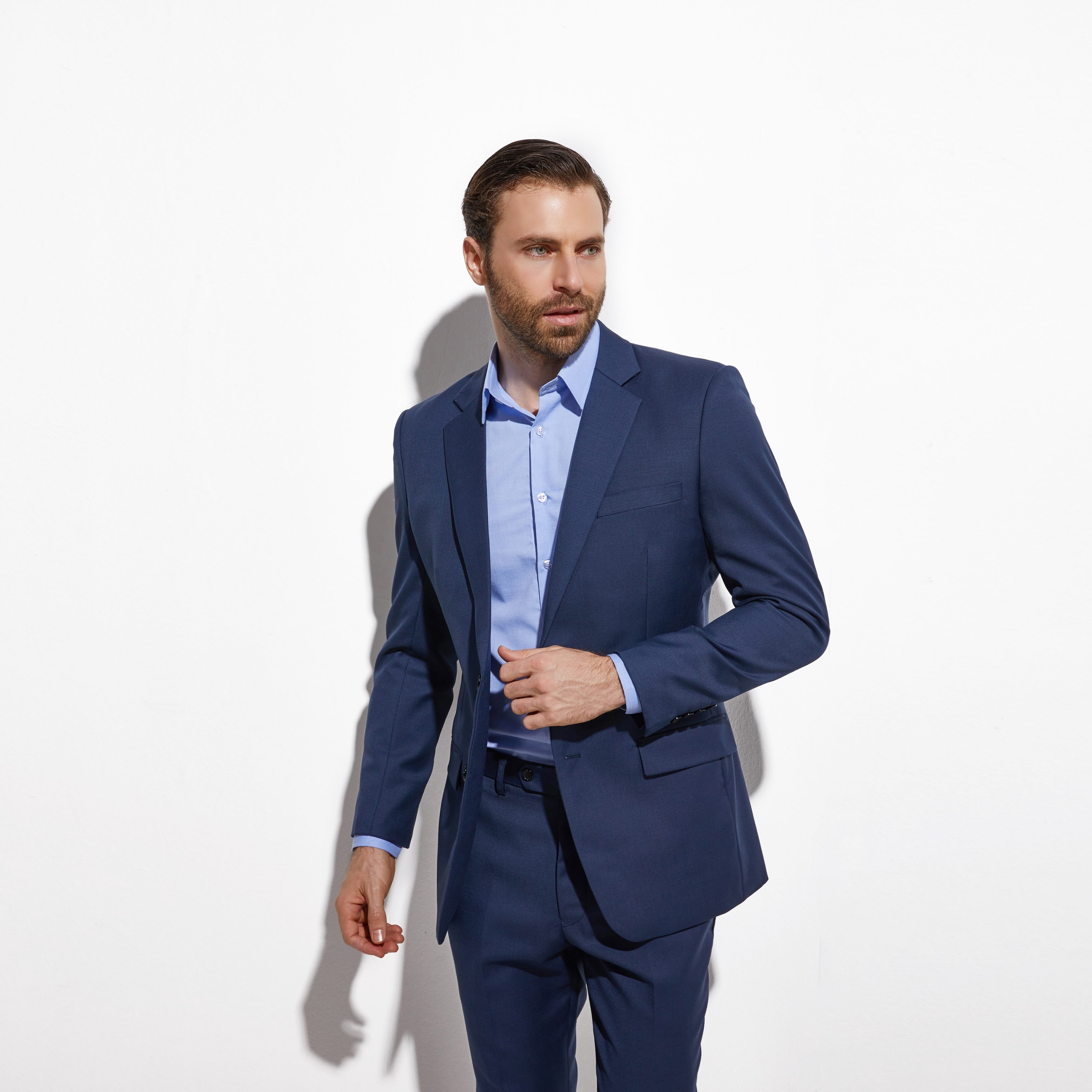 Tailor-Made Suits Gorgeous Slim Dark Blue Custom Wedding Suits For Men Suit Custom Made Suit Fashion Style Business Suits