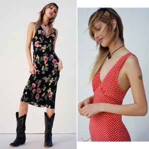 Spring And Summer New Products Australian Niche 100% Silk Crepe De Chine V-Neck Moon Flower Dress