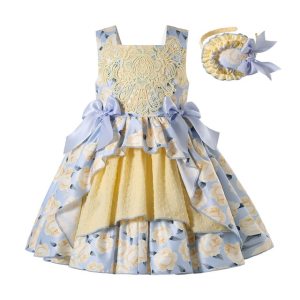Pettigirl Mother Kids Baby Girls Summer Flower Bridesmaid Dresses for Children Princess Party and Wedding Clothes 2 to 14Y