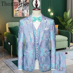 Thorndike 3 Pcs Set Blazers Pants Vest / New Men's Business Professional Classic Fashion Banquet Suits Coat Waistcoat