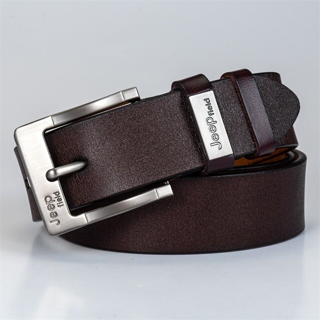 140CM Natural Cowhide Men's Genuine Leather Belt Designer High Quality Fashion Casual Men's Denim Pin Buckle Brand Belt - Image 2