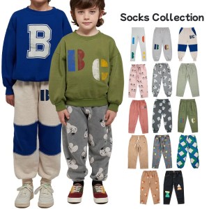 2023 BC Autumn/Winter Boys' and Girls' Cartoon Printed Underpants with Velvet Lace Up Guard Sports Pants Children's Pants