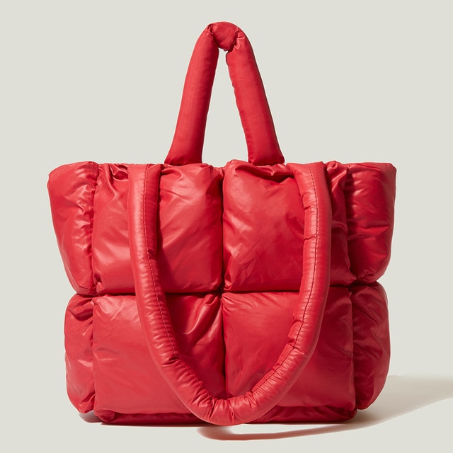 Fashion Large Tote Padded Handbags Designer Quilted Women Shoulder Bags Luxury Nylon Down Cotton Crossbody Bag Winter Purse 2022 - Image 5