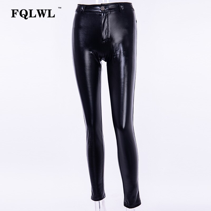 Habbris Punk Black Faux Pu Leather Pants Women Trousers Skinny Push High Waist Pants Female Streetwear Autumn Sexy Winter Pants - Image 5
