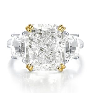 Wong Rain Luxury 925 Sterling Silver Crushed Ice Cut 13CT G Color Sapphire Gemstone Engagement Ring Fine Jewelry Gifts Wholesale