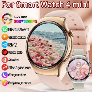 2025New GPS NFC Bluetooth Call Smartwatch Women Watch 4 mini Sports Track Heart Rate Oximetry Monitoring Health Smartwatch Woman