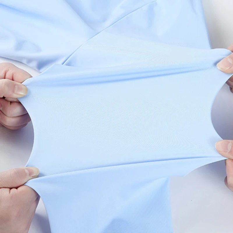 Men's Short sleeve summertime shirt High elastic and traceless cotta new long-sleeved slim spandex non-ironing business leisure - Image 5