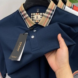 Luxury brand short sleeve polo shirt men fashionable simple solid color summer mercerized cotton breathable casual lapel T shirt