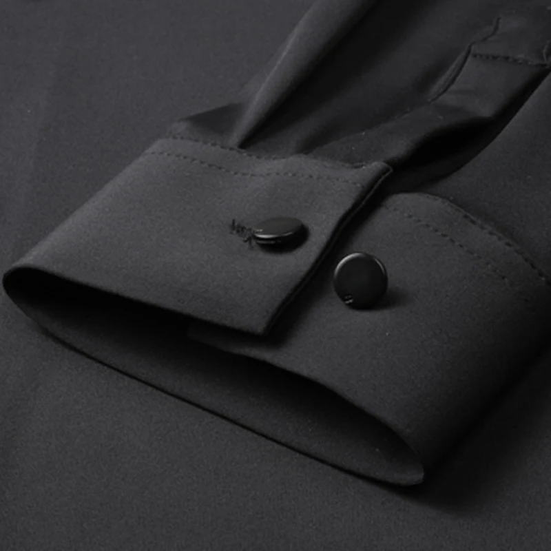 Men's Short sleeve summertime shirt High elastic and traceless cotta new long-sleeved slim spandex non-ironing business leisure - Image 6